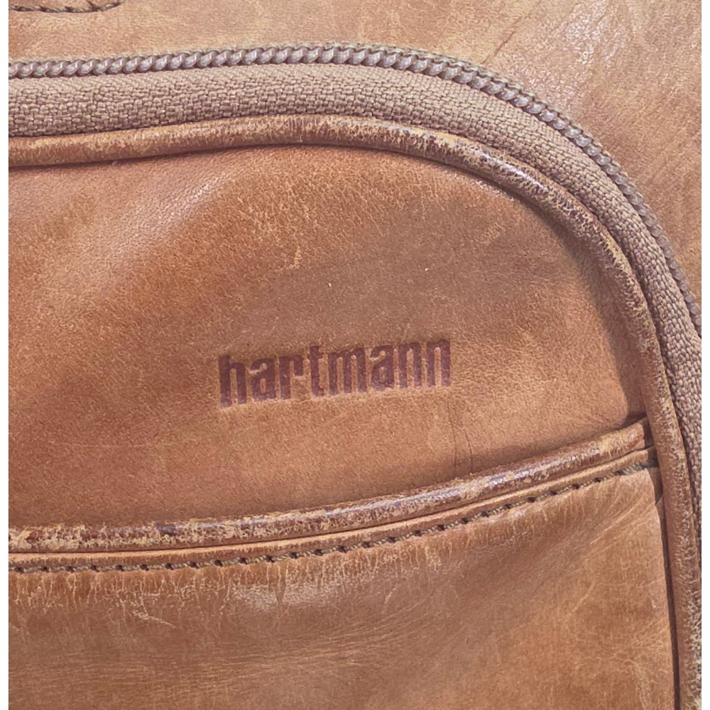 Hartmann Tan Leather Briefcase Messenger Bag Laptop Portfolio Vintage Brown - Picture 2 of 10